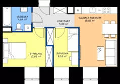 3 pokoje, mieszkanie 52,47 m², piętro 2, oferta nr 57, Oficyna, Łódź, Śródmieście, ul. Piotrkowska 56/58
