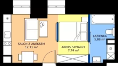 1 pokój, mieszkanie 26,33 m², piętro 1, oferta nr 51, Oficyna, Łódź, Śródmieście, ul. Piotrkowska 56/58