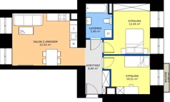 3 pokoje, mieszkanie 58,40 m², piętro 1, oferta nr 49, Oficyna, Łódź, Śródmieście, ul. Piotrkowska 56/58