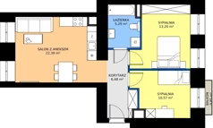 3 pokoje, mieszkanie 57,93 m², piętro 2, oferta nr 58, Oficyna, Łódź, Śródmieście, ul. Piotrkowska 56/58