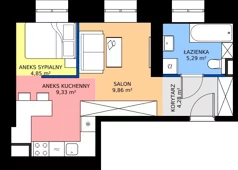 1 pokój, apartament inwestycyjny 33,61 m², piętro 2, oferta nr 22, Oficyna - Apart Hotel, Łódź, Śródmieście, ul. Piotrkowska 56/58