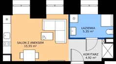 1 pokój, apartament inwestycyjny 25,82 m², parter, oferta nr 42, Oficyna - Apart Hotel, Łódź, Śródmieście, ul. Piotrkowska 56/58