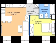 2 pokoje, apartament inwestycyjny 39,84 m², parter, oferta nr 4, Oficyna - Apart Hotel, Łódź, Śródmieście, ul. Piotrkowska 56/58
