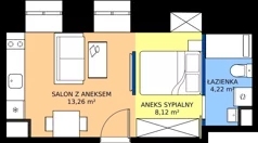 1 pokój, apartament inwestycyjny 25,60 m², parter, oferta nr 5, Oficyna - Apart Hotel, Łódź, Śródmieście, ul. Piotrkowska 56/58