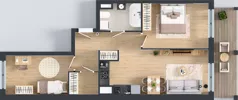 3 pokoje, mieszkanie 60,52 m², piętro 1, oferta nr A1/8, ESSA Kliny, Kraków, Swoszowice, Kliny, ul. Anny Szwed-Śniadowskiej