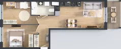 3 pokoje, mieszkanie 56,03 m², piętro 2, oferta nr A1/116, ESSA Kliny, Kraków, Swoszowice, Kliny, ul. Anny Szwed-Śniadowskiej