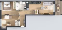 3 pokoje, mieszkanie 56,57 m², piętro 2, oferta nr A1/136, ESSA Kliny, Kraków, Swoszowice, Kliny, ul. Anny Szwed-Śniadowskiej