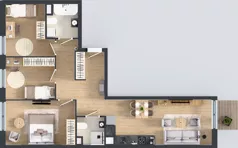 4 pokoje, mieszkanie 72,97 m², piętro 1, oferta nr A2/34, ESSA Kliny, Kraków, Swoszowice, Kliny, ul. Anny Szwed-Śniadowskiej