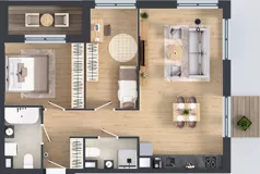 3 pokoje, mieszkanie 66,26 m², piętro 2, oferta nr A2/37, ESSA Kliny, Kraków, Swoszowice, Kliny, ul. Anny Szwed-Śniadowskiej