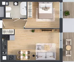 2 pokoje, mieszkanie 45,45 m², piętro 2, oferta nr A2/39, ESSA Kliny, Kraków, Swoszowice, Kliny, ul. Anny Szwed-Śniadowskiej