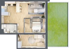3 pokoje, mieszkanie 50,90 m², parter, oferta nr M2, Prato Park, Kraków, Czyżyny, ul. Na Łąkach