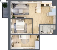 3 pokoje, mieszkanie 51,56 m², piętro 1, oferta nr M16, Prato Park, Kraków, Czyżyny, ul. Na Łąkach