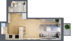 1 pokój, mieszkanie 30,73 m², piętro 2, oferta nr M25, Prato Park, Kraków, Czyżyny, ul. Na Łąkach