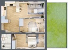 3 pokoje, mieszkanie 60,04 m², parter, oferta nr M65, Prato Park, Kraków, Czyżyny, ul. Na Łąkach
