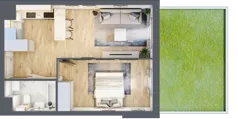 2 pokoje, mieszkanie 40,03 m², parter, oferta nr M80, Prato Park, Kraków, Czyżyny, ul. Na Łąkach
