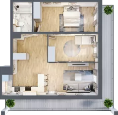 3 pokoje, mieszkanie 63,38 m², piętro 1, oferta nr M83, Prato Park, Kraków, Czyżyny, ul. Na Łąkach