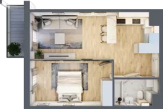 2 pokoje, mieszkanie 40,28 m², piętro 1, oferta nr M90, Prato Park, Kraków, Czyżyny, ul. Na Łąkach