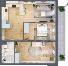 3 pokoje, mieszkanie 63,75 m², piętro 2, oferta nr M114, Prato Park, Kraków, Czyżyny, ul. Na Łąkach