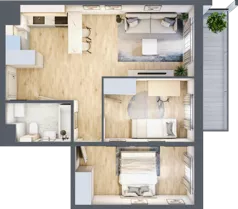 3 pokoje, mieszkanie 51,56 m², piętro 1, oferta nr M13, Prato Park, Kraków, Czyżyny, ul. Na Łąkach