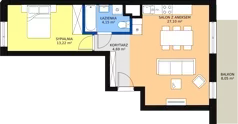 2 pokoje, mieszkanie 49,16 m², piętro 2, oferta nr 64, Podedworze 11, Kraków, Podgórze Duchackie, Piaski Wielkie, ul. Podedworze 11