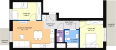 3 pokoje, mieszkanie 53,50 m², piętro 7, oferta nr 77, Podedworze 11, Kraków, Podgórze Duchackie, Piaski Wielkie, ul. Podedworze 11