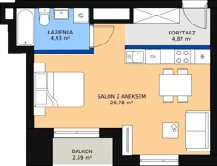 1 pokój, mieszkanie 36,60 m², piętro 9, oferta nr 84, Podedworze 11, Kraków, Podgórze Duchackie, Piaski Wielkie, ul. Podedworze 11