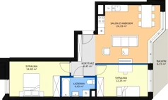 3 pokoje, mieszkanie 61,40 m², piętro 1, oferta nr 32, Podedworze 11, Kraków, Podgórze Duchackie, Piaski Wielkie, ul. Podedworze 11