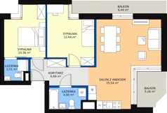 3 pokoje, mieszkanie 61,49 m², piętro 5, oferta nr 40, Podedworze 11, Kraków, Podgórze Duchackie, Piaski Wielkie, ul. Podedworze 11