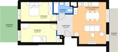 3 pokoje, mieszkanie 64,89 m², parter, oferta nr 58, Podedworze 11, Kraków, Podgórze Duchackie, Piaski Wielkie, ul. Podedworze 11
