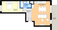 2 pokoje, mieszkanie 48,07 m², piętro 1, oferta nr 61, Podedworze 11, Kraków, Podgórze Duchackie, Piaski Wielkie, ul. Podedworze 11