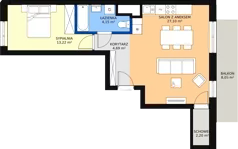 2 pokoje, mieszkanie 50,11 m², piętro 3, oferta nr 67, Podedworze 11, Kraków, Podgórze Duchackie, Piaski Wielkie, ul. Podedworze 11