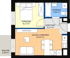 1 pokój, mieszkanie 32,73 m², piętro 5, oferta nr 72, Podedworze 11, Kraków, Podgórze Duchackie, Piaski Wielkie, ul. Podedworze 11