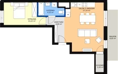 2 pokoje, mieszkanie 50,12 m², piętro 5, oferta nr 73, Podedworze 11, Kraków, Podgórze Duchackie, Piaski Wielkie, ul. Podedworze 11
