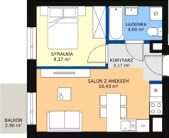2 pokoje, mieszkanie 32,76 m², piętro 7, oferta nr 78, Podedworze 11, Kraków, Podgórze Duchackie, Piaski Wielkie, ul. Podedworze 11