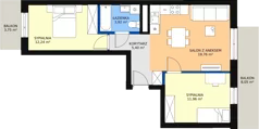 3 pokoje, mieszkanie 53,07 m², piętro 1, oferta nr 95, Podedworze 11, Kraków, Podgórze Duchackie, Piaski Wielkie, ul. Podedworze 11