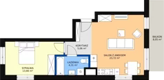 2 pokoje, mieszkanie 48,22 m², piętro 2, oferta nr 96, Podedworze 11, Kraków, Podgórze Duchackie, Piaski Wielkie, ul. Podedworze 11