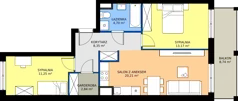3 pokoje, mieszkanie 60,52 m², piętro 1, oferta nr A1/8, ESSA Kliny, Kraków, Swoszowice, Kliny, ul. Anny Szwed-Śniadowskiej