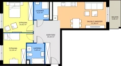 3 pokoje, mieszkanie 71,89 m², piętro 1, oferta nr A1/81, ESSA Kliny, Kraków, Swoszowice, Kliny, ul. Anny Szwed-Śniadowskiej