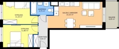 3 pokoje, mieszkanie 56,03 m², piętro 2, oferta nr A1/116, ESSA Kliny, Kraków, Swoszowice, Kliny, ul. Anny Szwed-Śniadowskiej