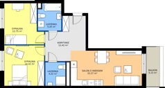 3 pokoje, apartament 71,54 m², piętro 1, oferta nr A2/8, ESSA Kliny, Kraków, Swoszowice, Kliny, ul. Anny Szwed-Śniadowskiej