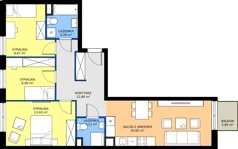 4 pokoje, apartament 72,97 m², piętro 1, oferta nr A2/34, ESSA Kliny, Kraków, Swoszowice, Kliny, ul. Anny Szwed-Śniadowskiej