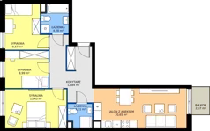 4 pokoje, mieszkanie 72,97 m², piętro 2, oferta nr A2/40, ESSA Kliny, Kraków, Swoszowice, Kliny, ul. Anny Szwed-Śniadowskiej