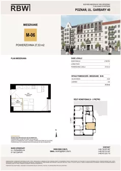 1 pokój, mieszkanie 27,22 m², piętro 2, oferta nr M6, Garbary 40, Poznań, Stare Miasto, Stare Miasto, ul. Garbary 40