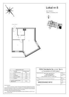 2 pokoje, mieszkanie 46,60 m², piętro 2, oferta nr 8-8/8., River House, Poznań, Starołęka-Minikowo-Marlewo, ul. Starołęcka 110