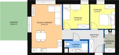 3 pokoje, mieszkanie 60,71 m², parter, oferta nr 1, Biały Port, Toruń, Rybaki, ul. Popiełuszki 4