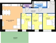 4 pokoje, mieszkanie 77,15 m², parter, oferta nr 3, Biały Port, Toruń, Rybaki, ul. Popiełuszki 4