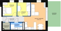 3 pokoje, mieszkanie 54,27 m², parter, oferta nr 16, Biały Port, Toruń, Rybaki, ul. Popiełuszki 4