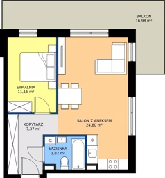 2 pokoje, mieszkanie 47,14 m², piętro 1, oferta nr A15, Zielone Horyzonty II, Toruń, Podgórz, ul. Kręta 91-105