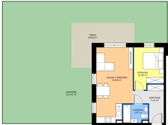 2 pokoje, mieszkanie 44,61 m², parter, oferta nr B2, Zielone Horyzonty II, Toruń, Podgórz, ul. Kręta 91-105