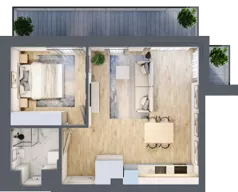 2 pokoje, mieszkanie 43,32 m², piętro 1, oferta nr M8/KL2, Luxury Point, Kielce, Centrum, al. Solidarności